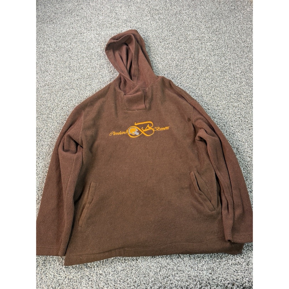 Vintage 90s Cleveland Browns NFL Pullover Hoodie Men's Size Large Brown
